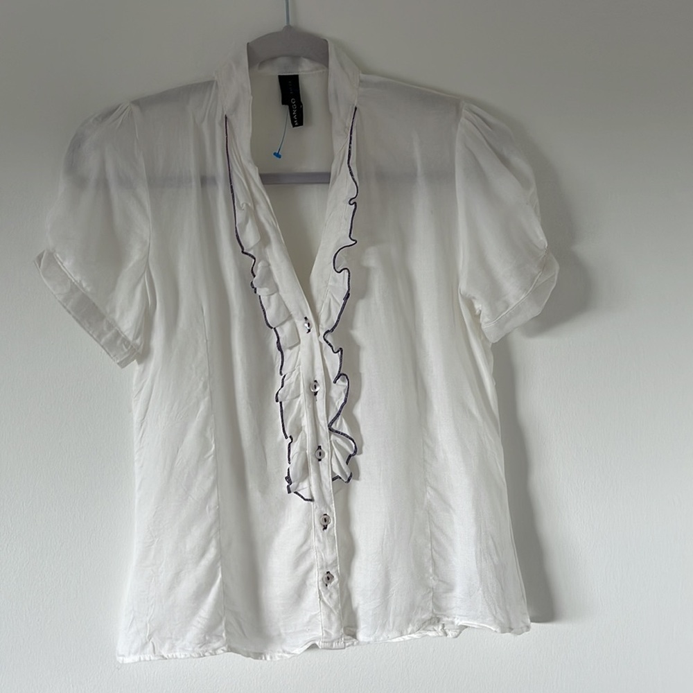 Mango blouse , Size US - S /  EU M / Mexic M , Colour White and pulple